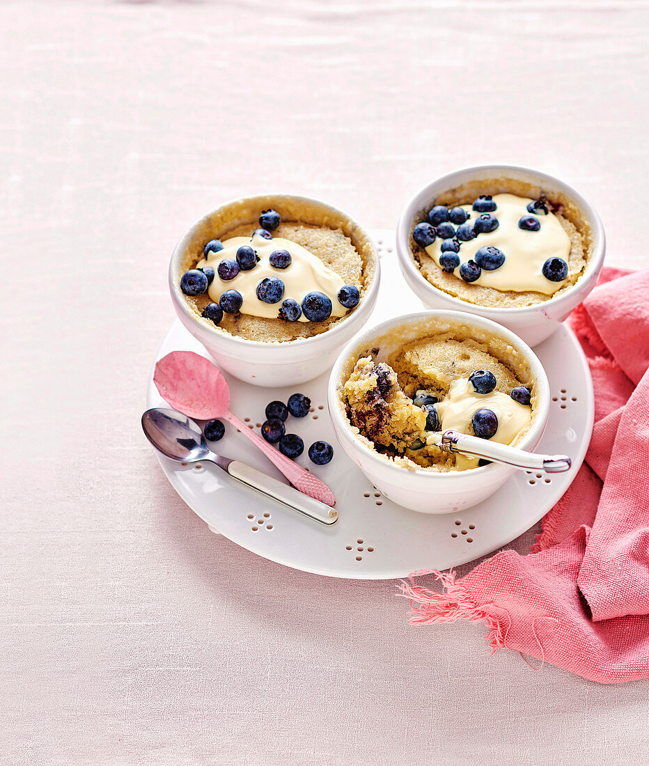 Blueberry Pudding in a Cup