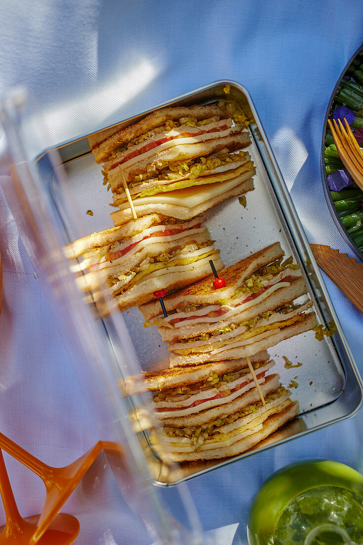 Sandwichecken für Picknick