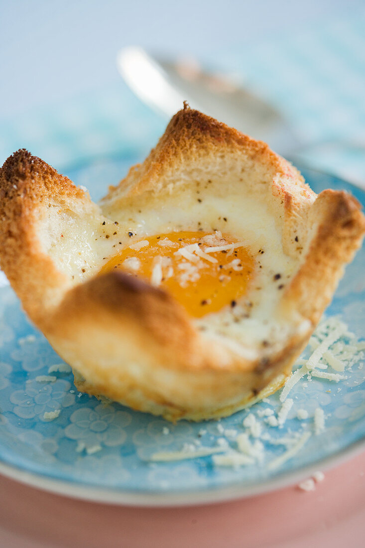 Egg in Toast with Parmesan cheese
