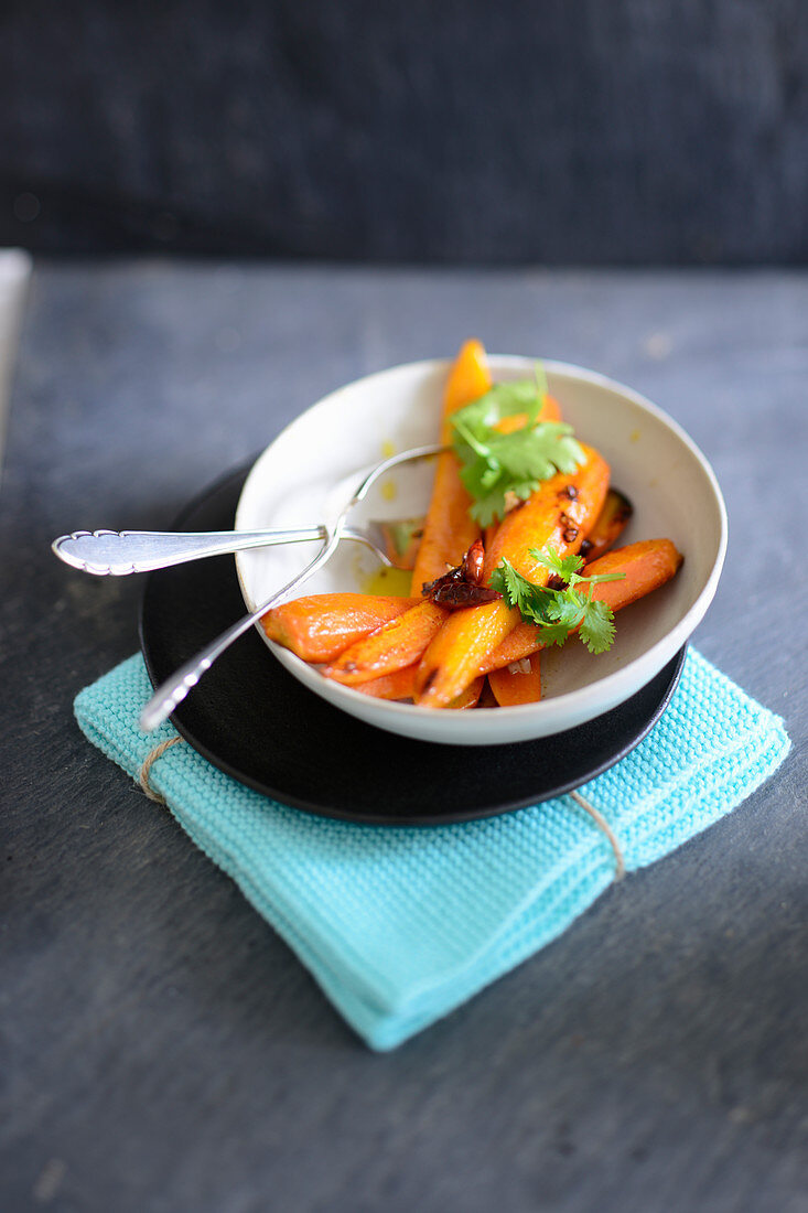 Roasted carrots with coriander