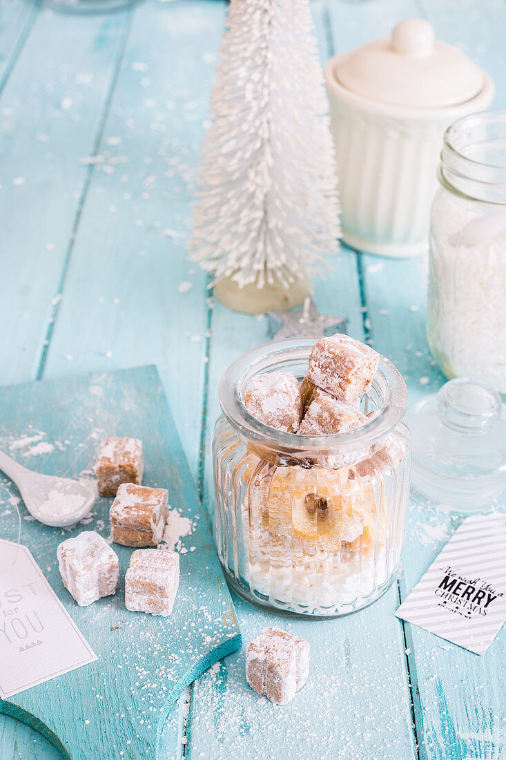 A jar of almond biscuits