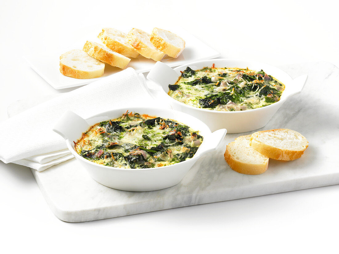 Baked spinach gratin