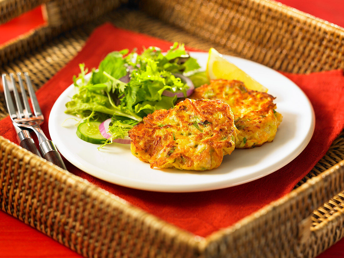 Fritters with tuna and egg