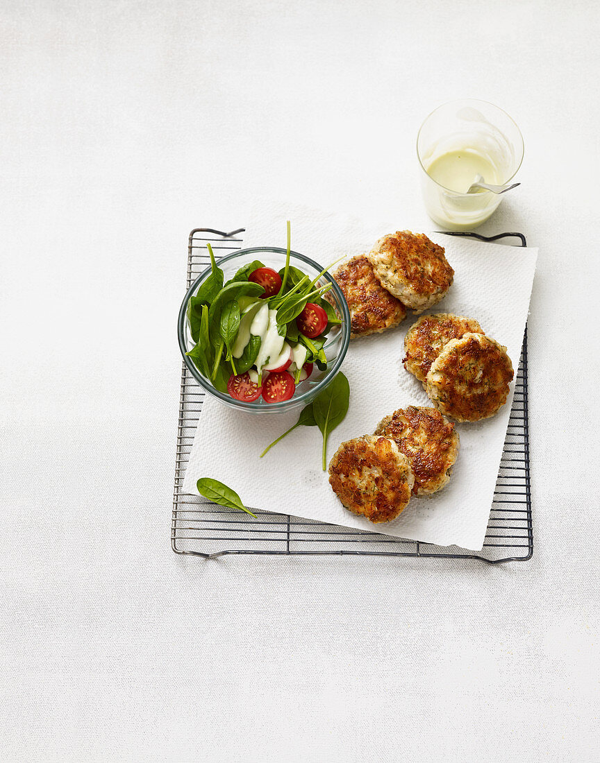 Fish cakes for spinach salad (no carb)