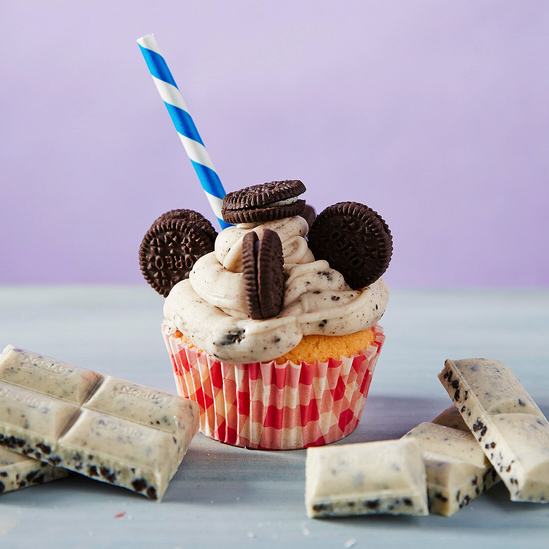 Cookies And Cream Milkshake Cupcake für eine Kinderparty