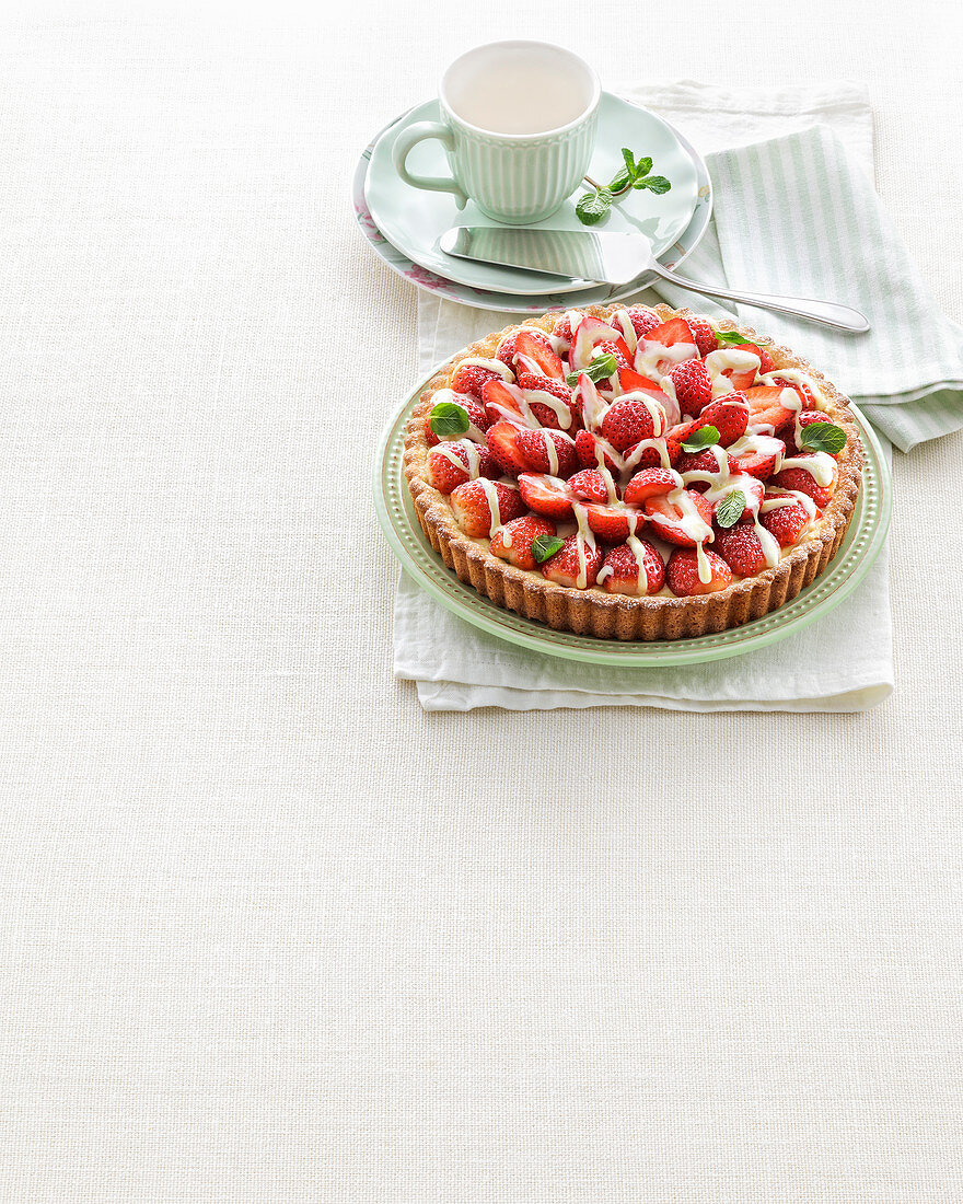Ricottakuchen mit Erdbeeren