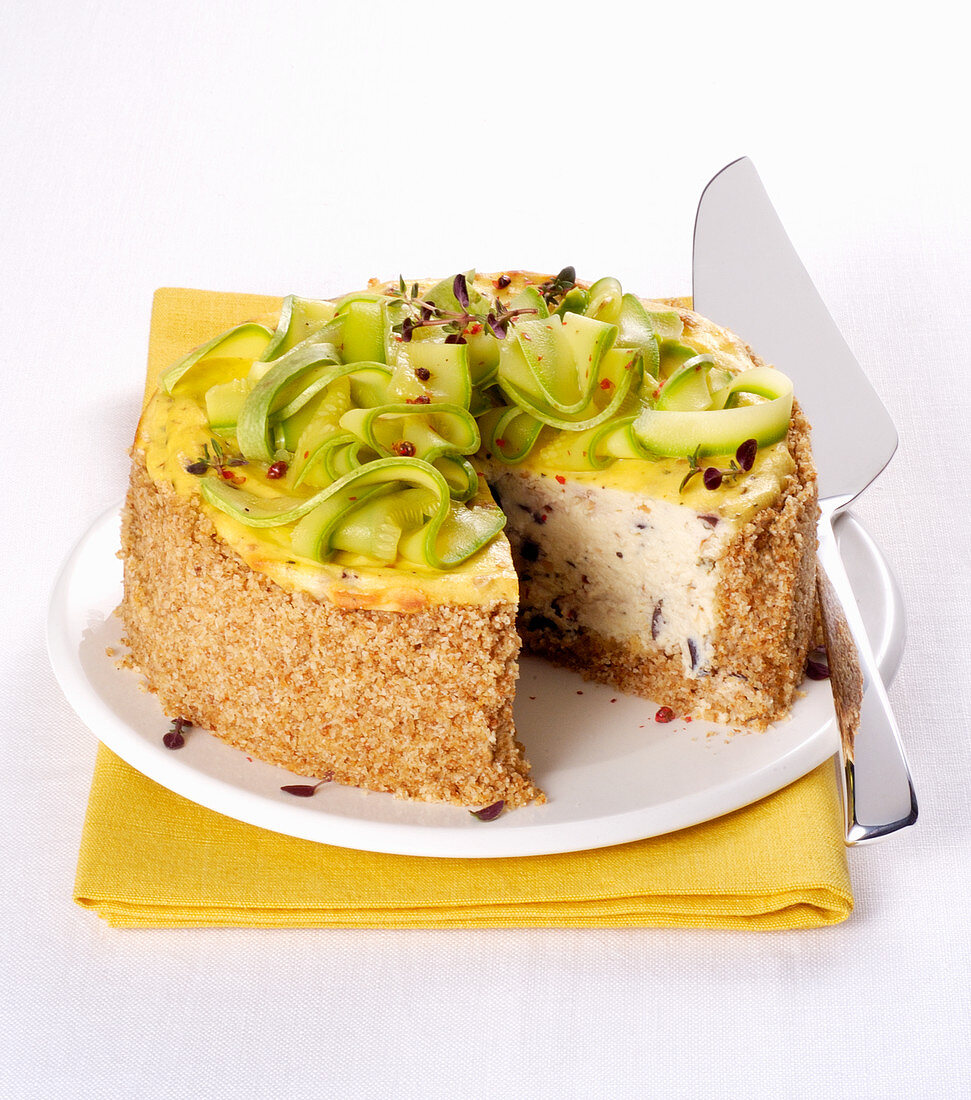 A savory cheesecake with ricotta