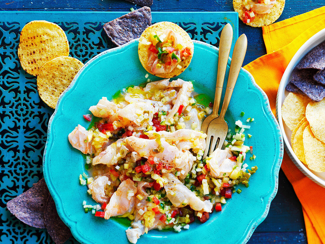 Snapper ceviche with pineapple salsa