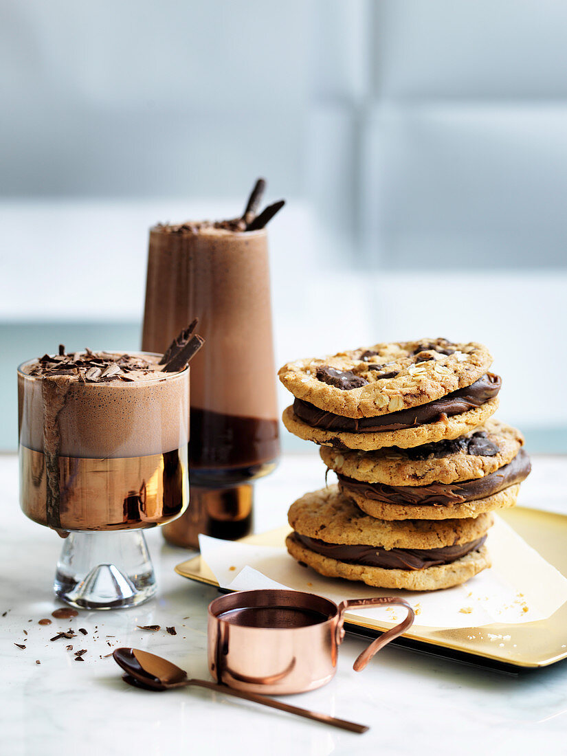 Salted oat and chocolate cookies