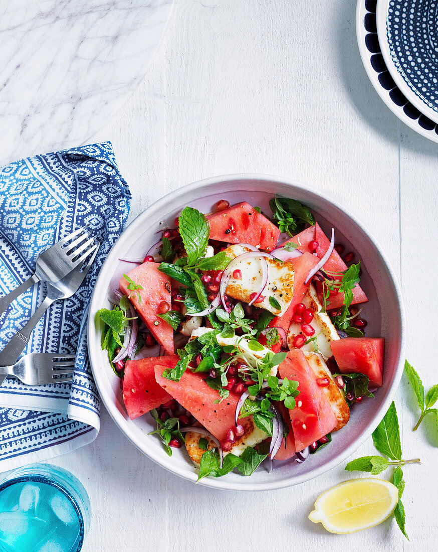 Watermelon and Haloumi Salad
