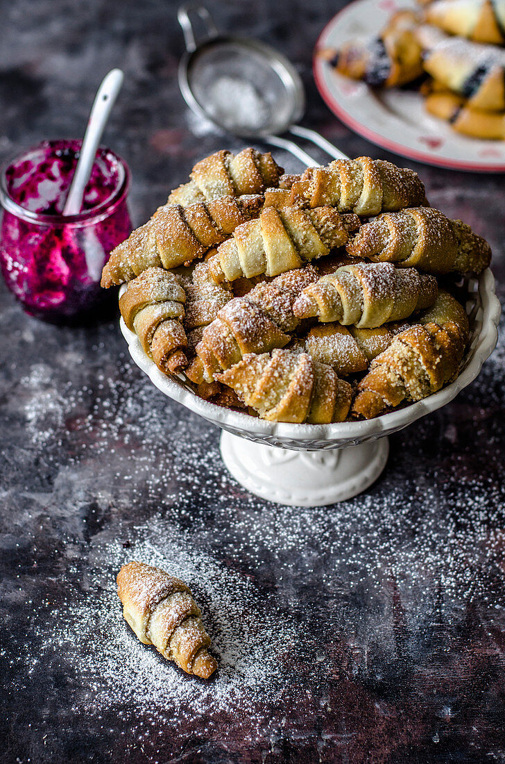 Croissants with jam