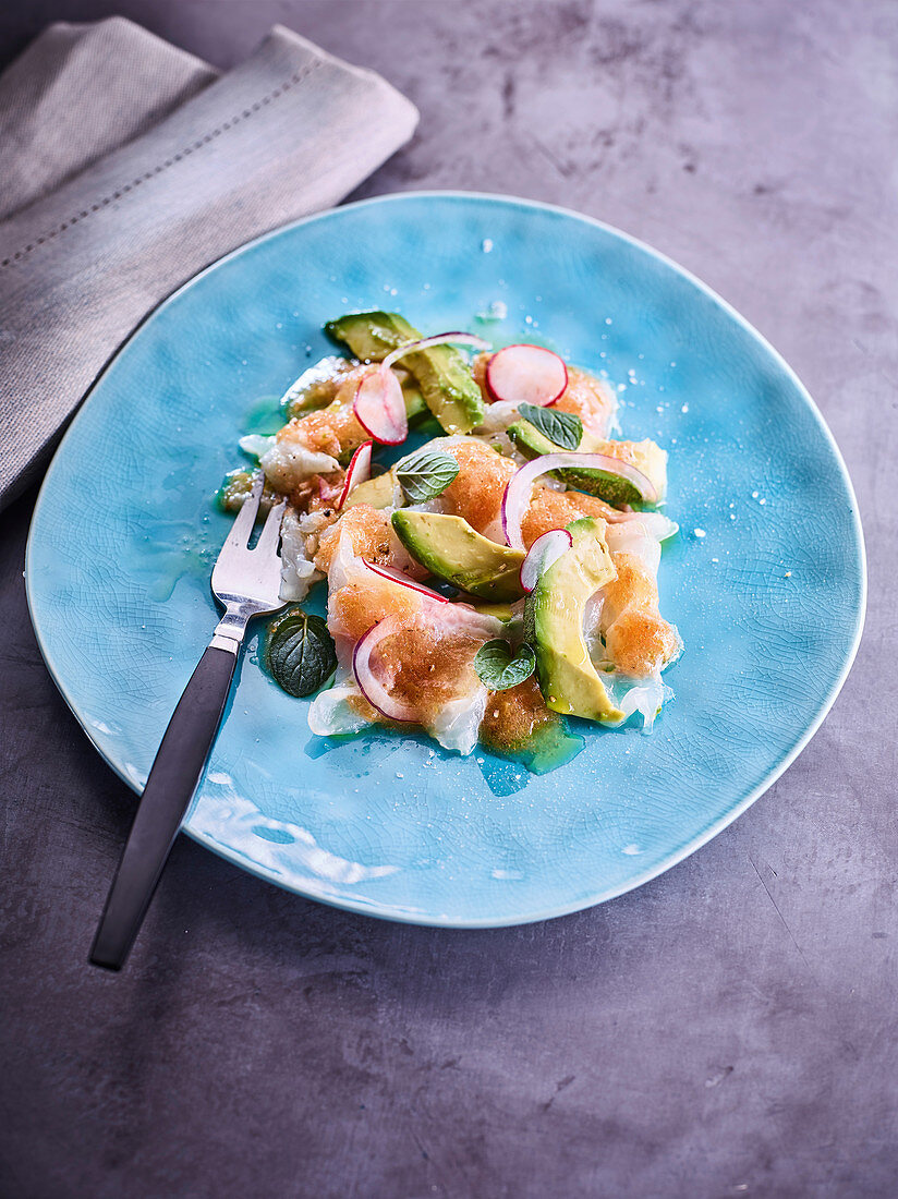 Bream ceviche with avocado