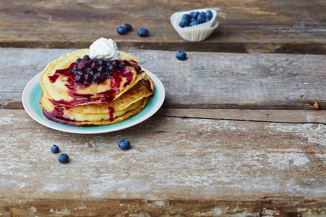 Pancakes with blueberries