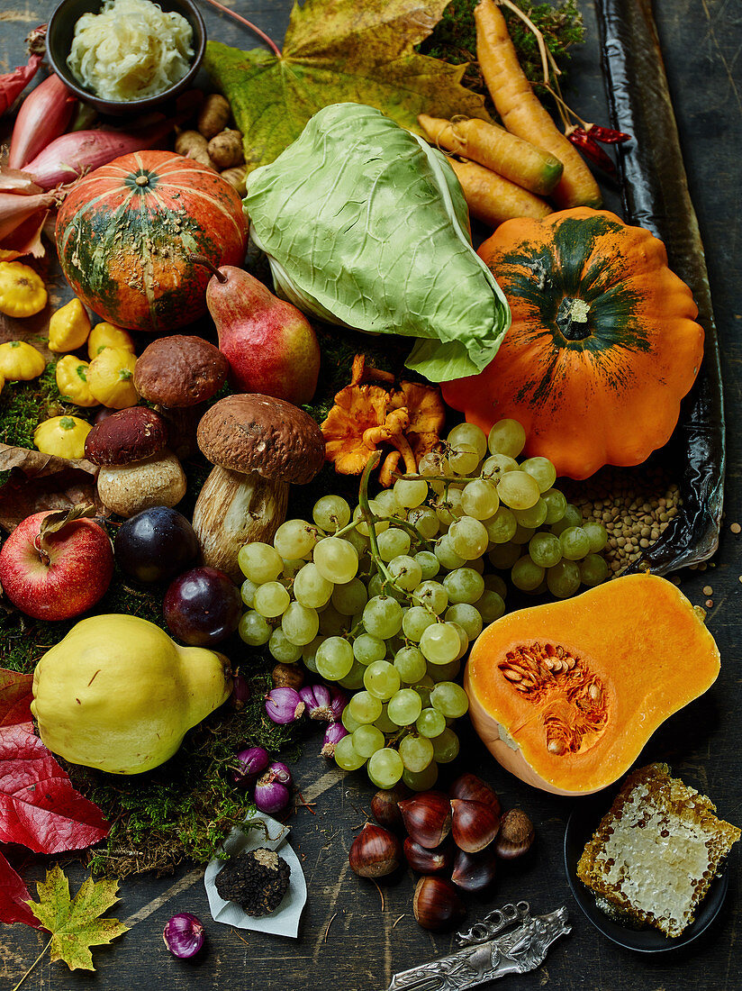 Herbstliche Gemüse- und Obstsorten