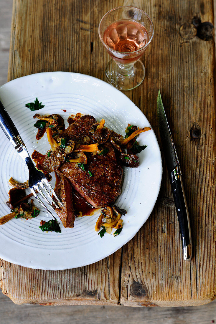 Lendensteak mit Trompetenpfifferlingen