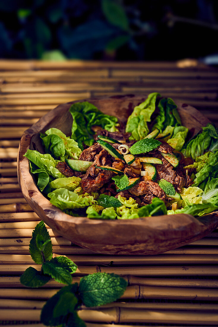 Beef and mint salad