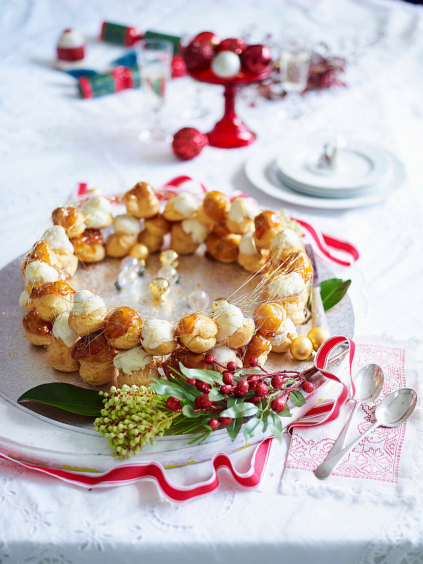 White Chocolate and Caramel Christmas Wreath