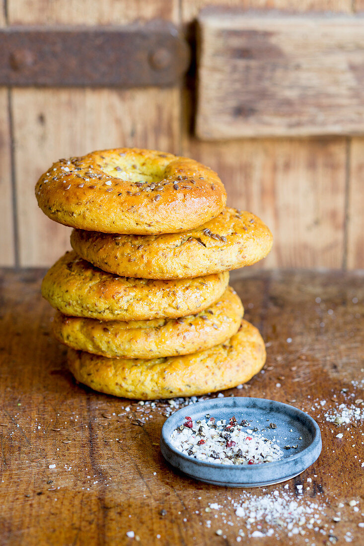 Healthy spiced bagels (low GL)