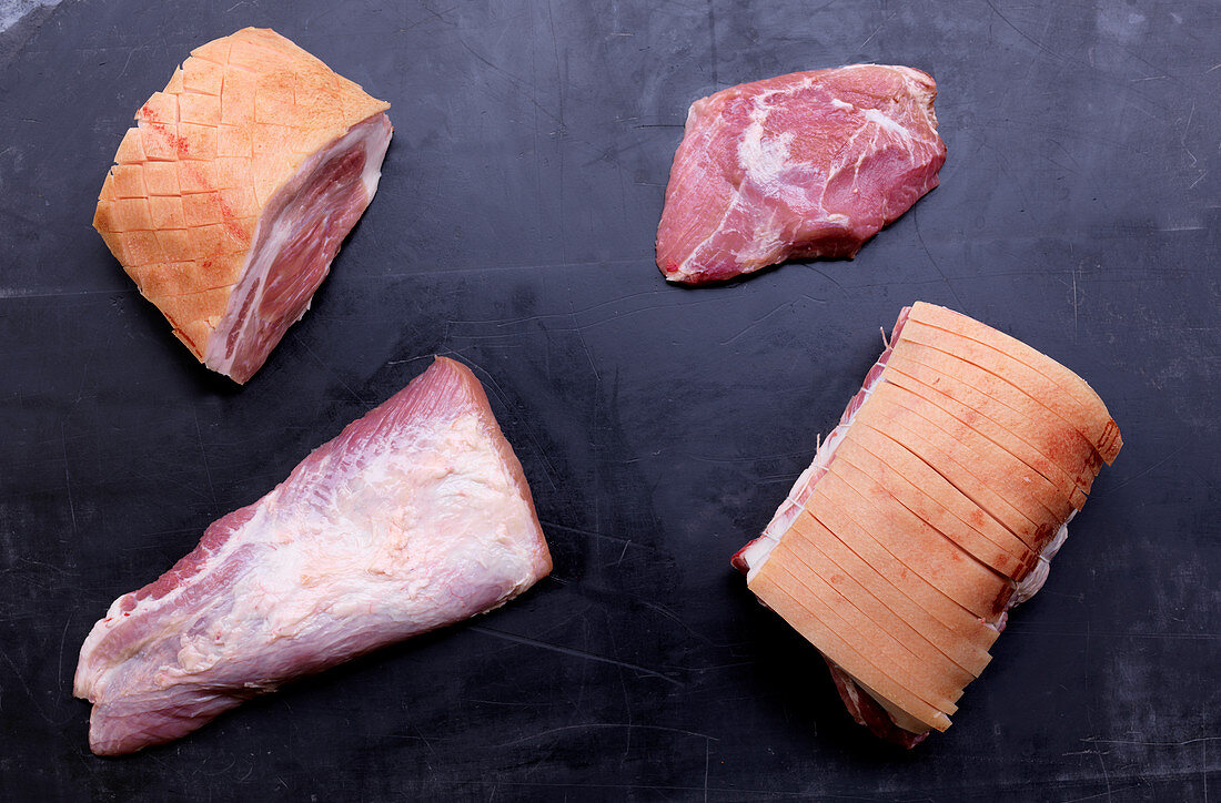 Various cuts of pork