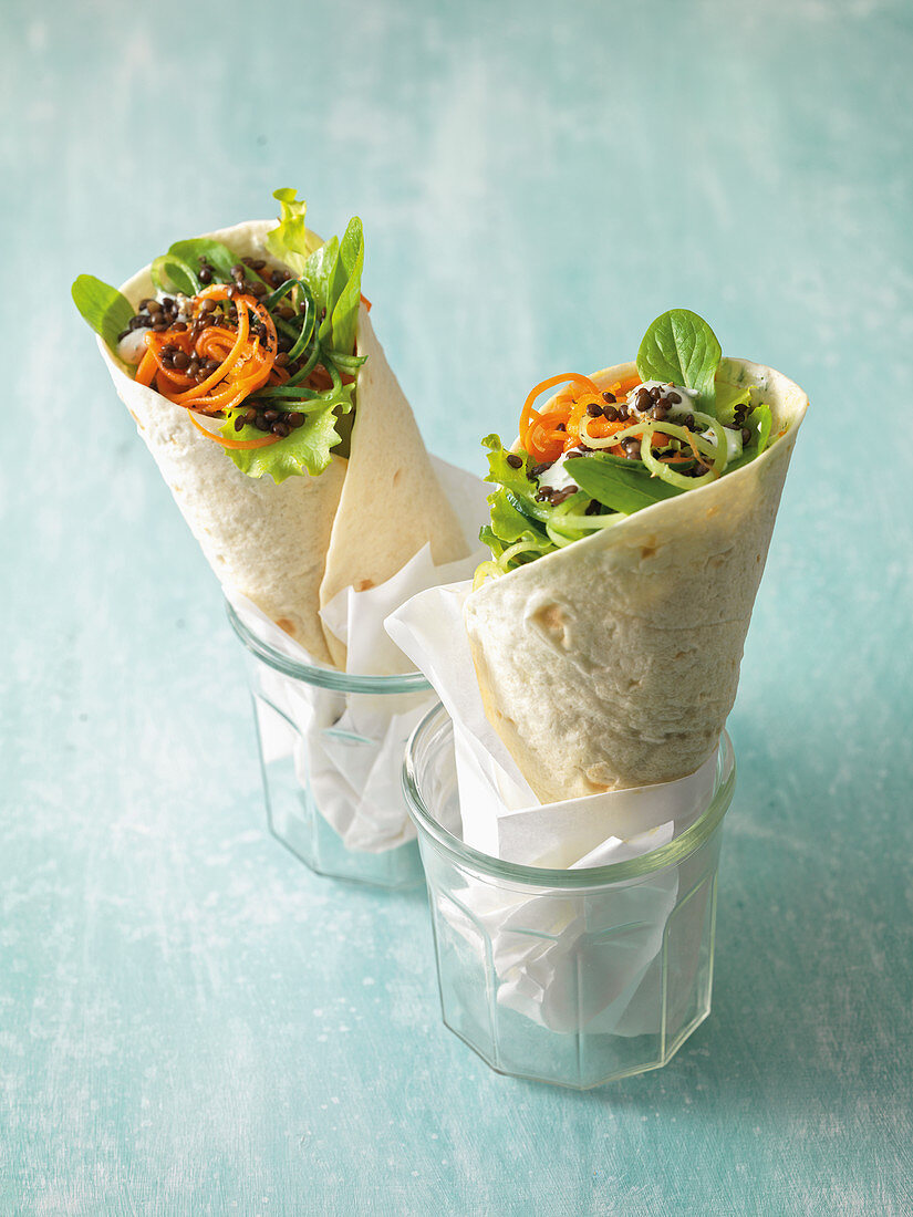 Aceto lentil wraps with dill cream