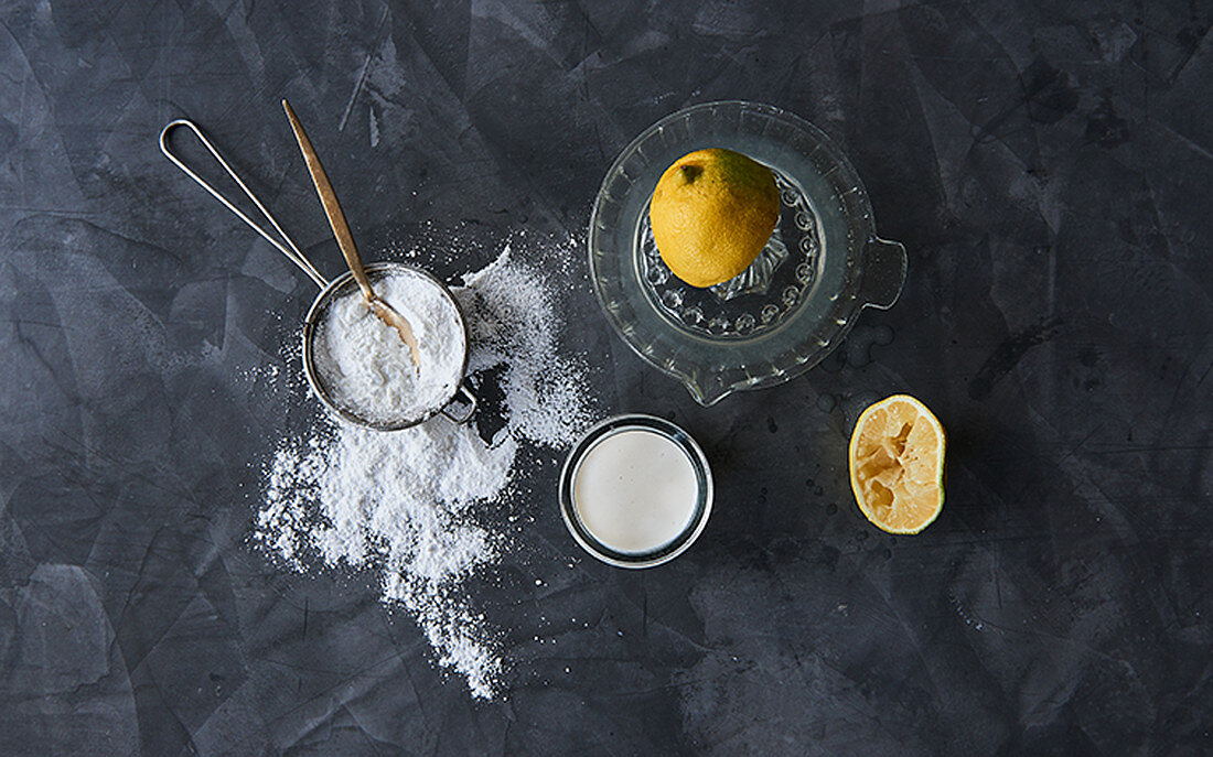 Sodium bicarbonate with buttermilk or lemon juice instead of baking powder