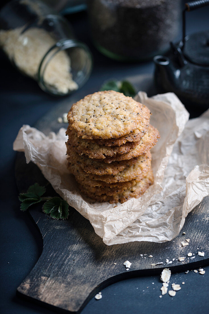 Vegane Hafer-Chia-Plätzchen