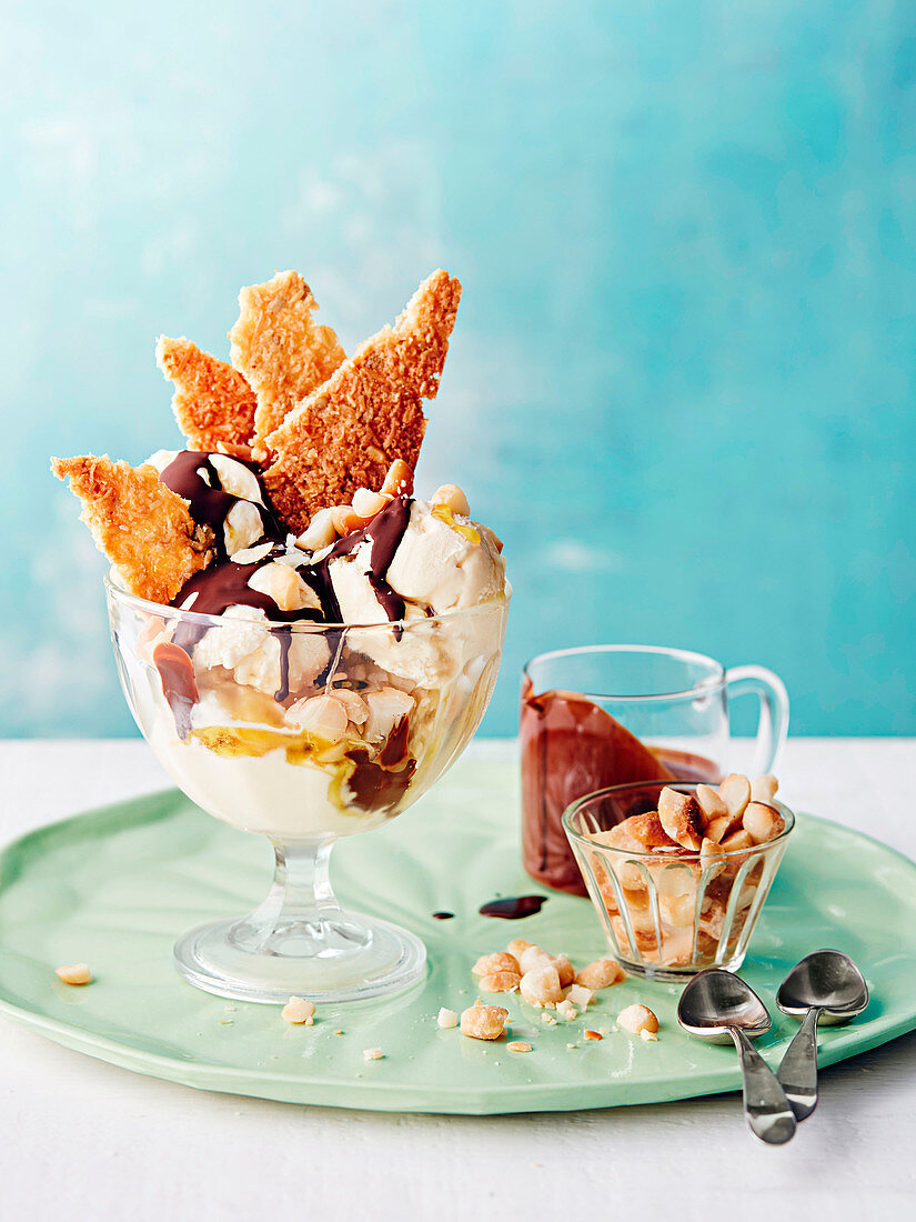 Anzac Sundae with homemade ice magic