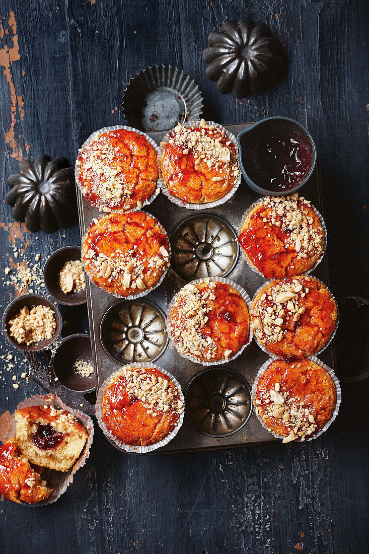Peanut butter and jam muffins