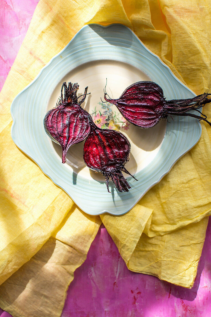 Roasted beetroot on a plate