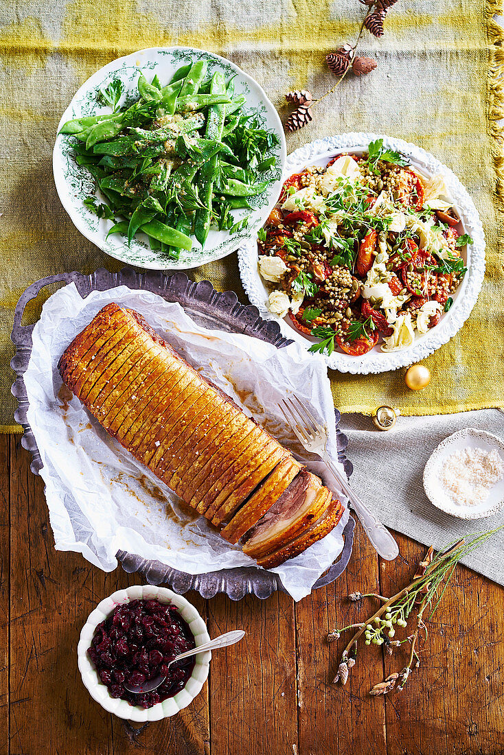 Schweinelendenbraten mit Kirschen-Ingwer-Marmelade zu Weihnachten