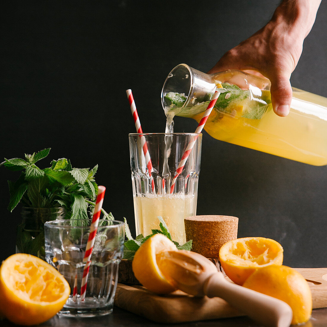 Lemonade being poured
