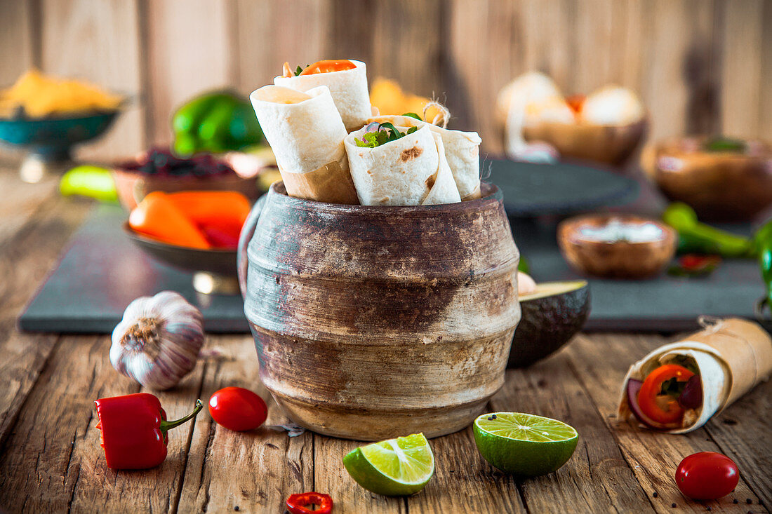 Tortilla-Wraps mit Gemüse (Mexiko)