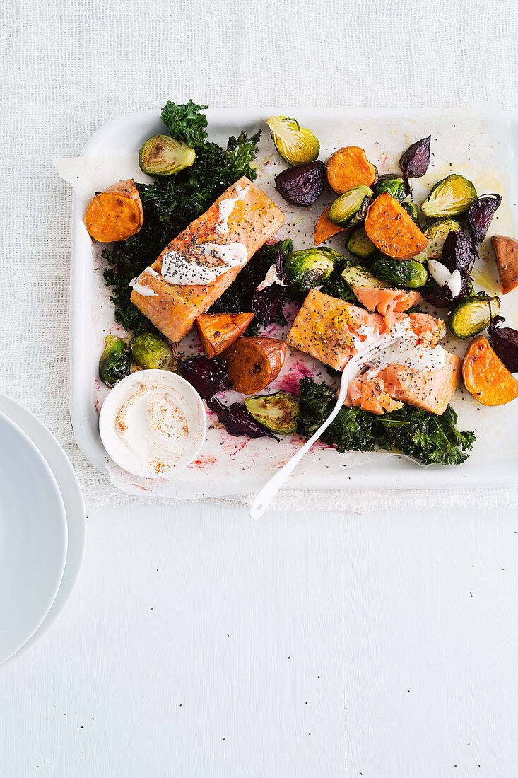 Salmon with superfood vegetables