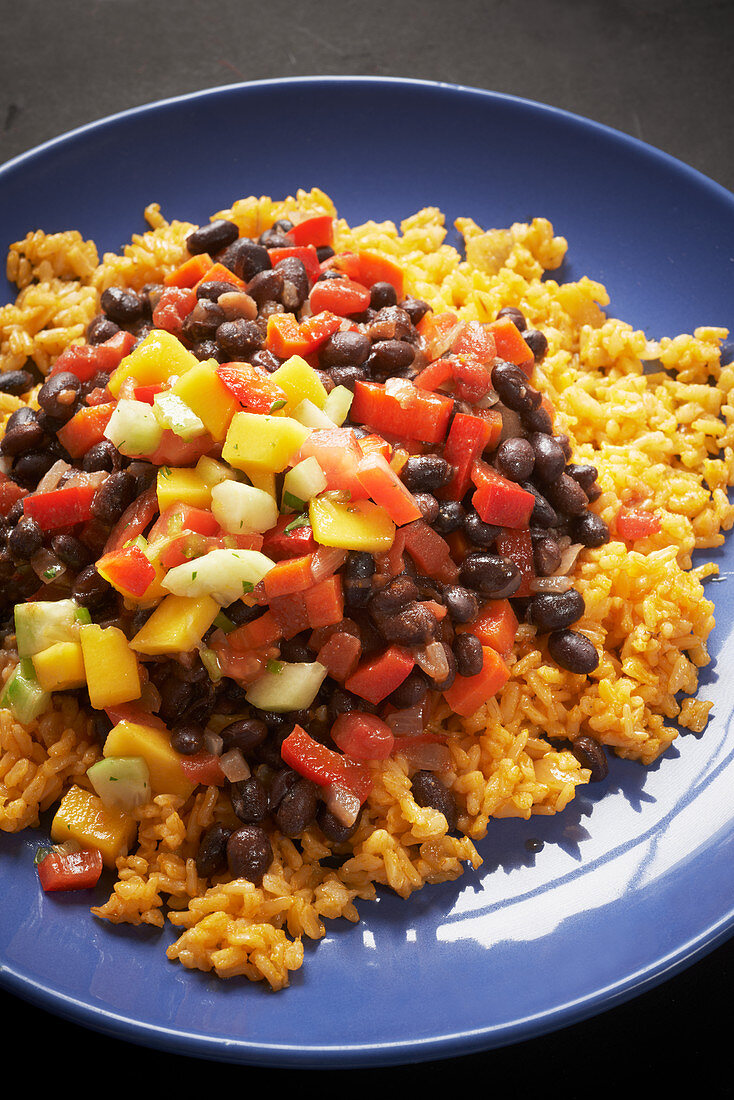 Annatto rice with beans and peppers (Mexico)