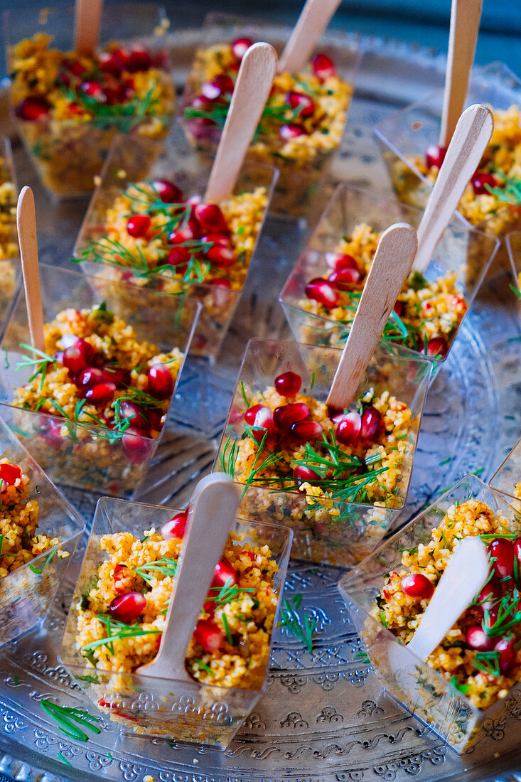 Party salads with pomegranate