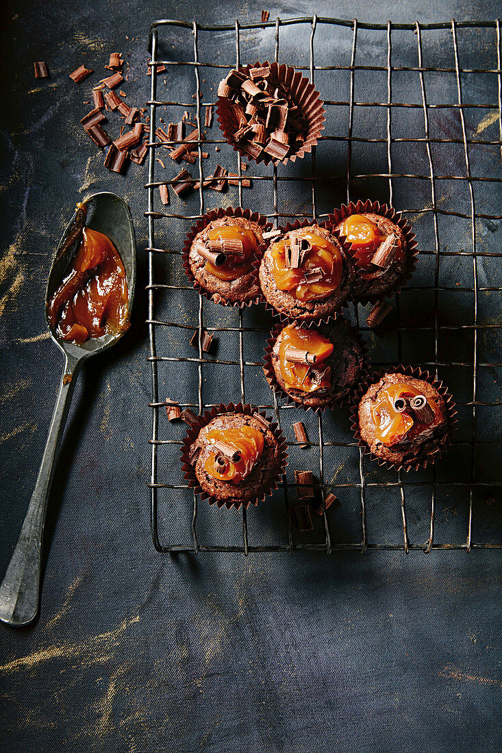 Brownie Bites mit Karamell