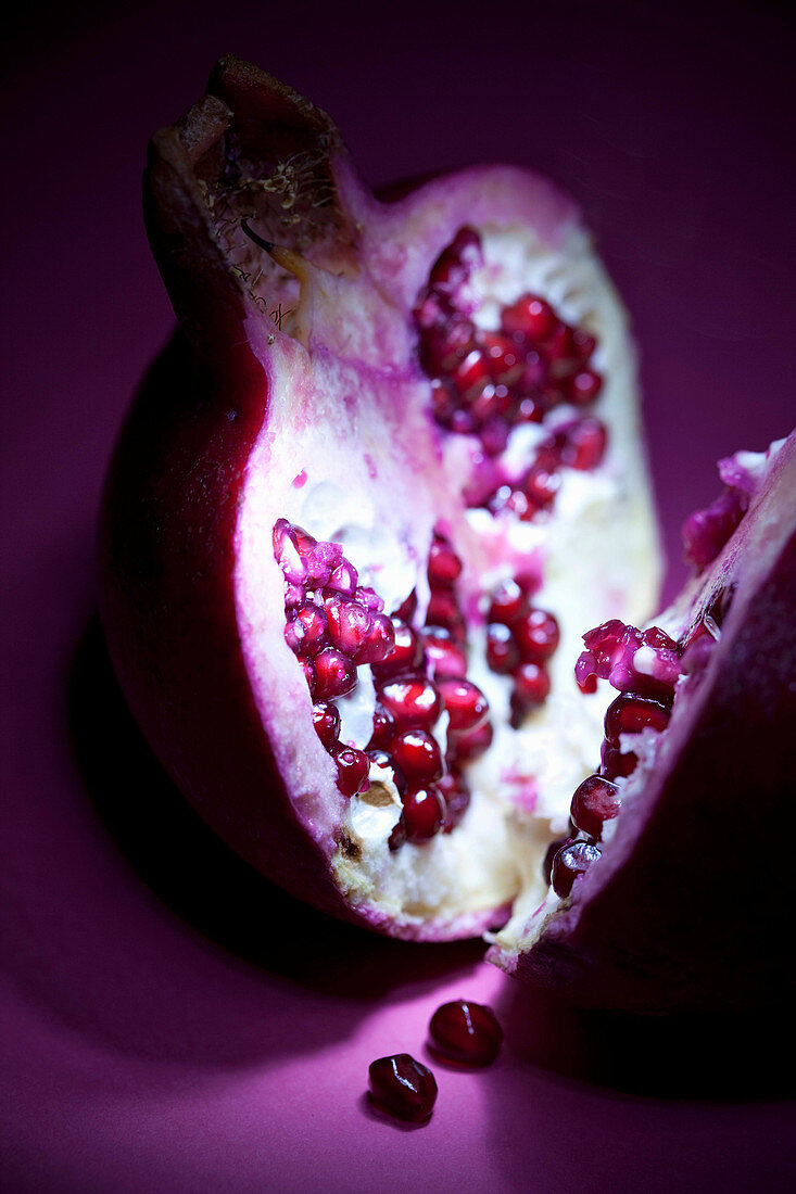 Pomegranate, halved