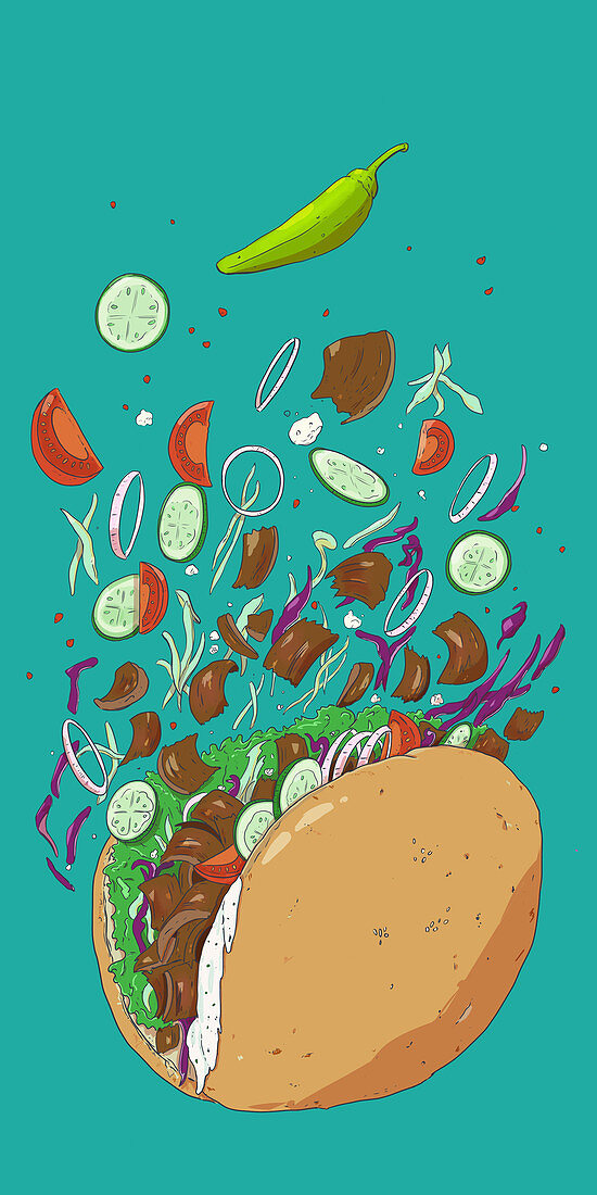 An exploding kebab (illustration)