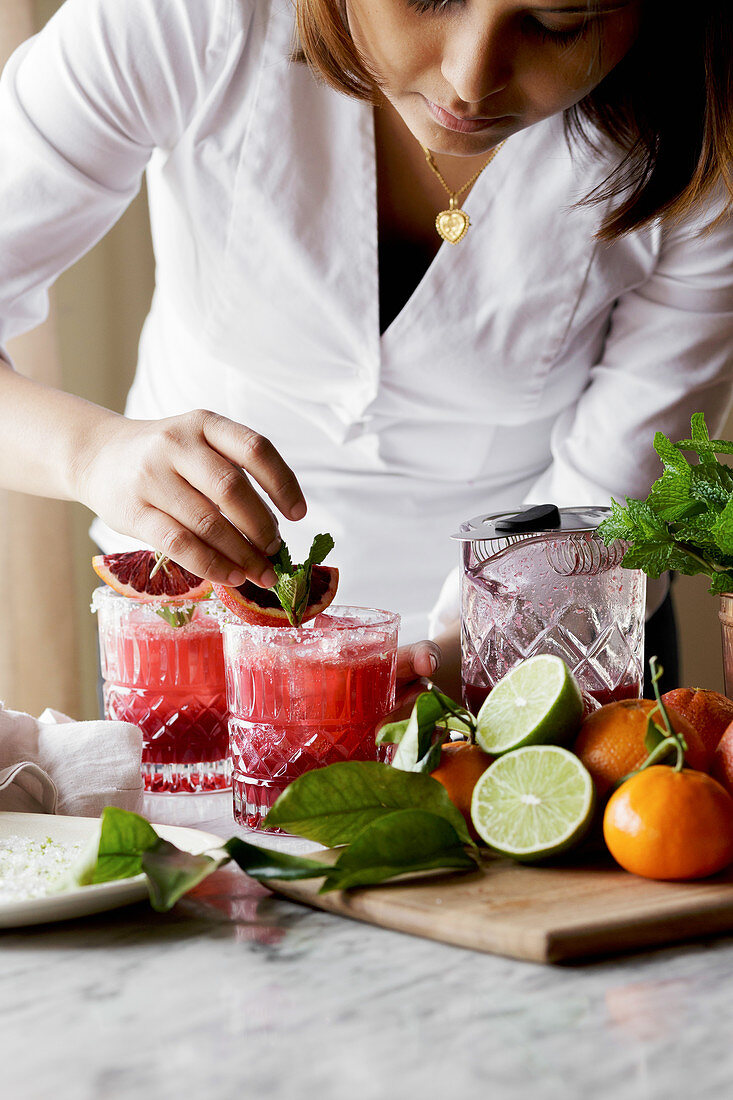 Making a Blood Orange Margarita