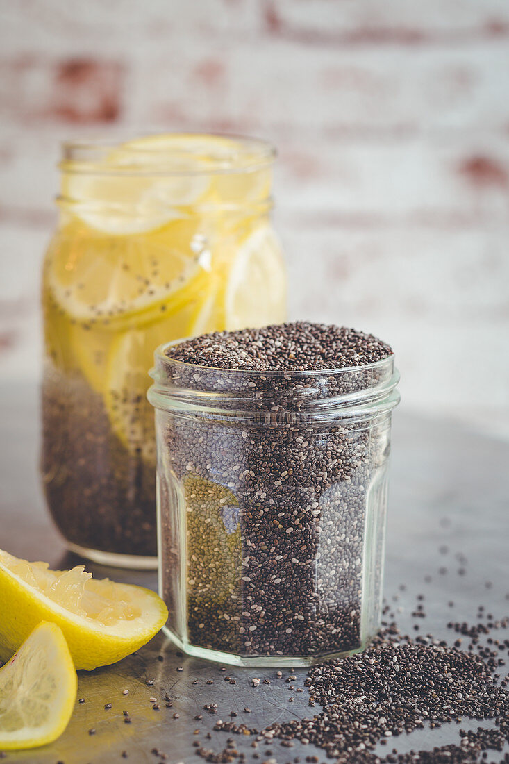 Chia seeds and lemonade