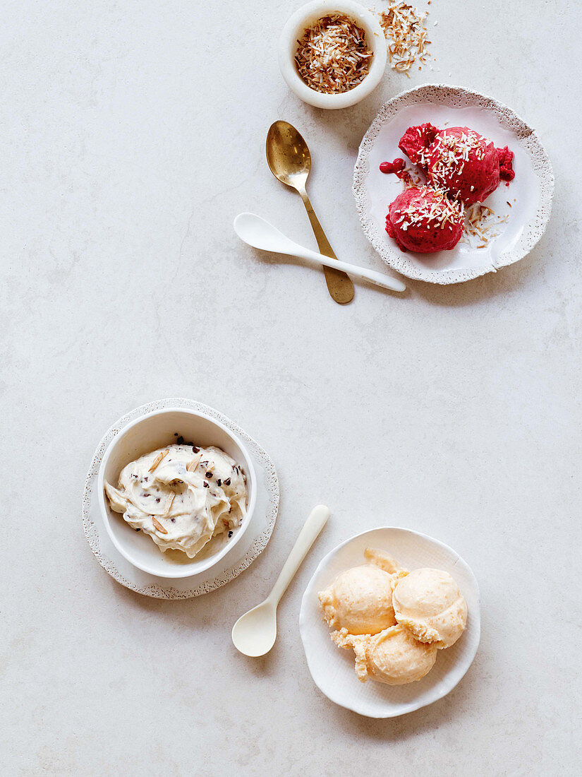 Three varieties of sugar-free ice cream