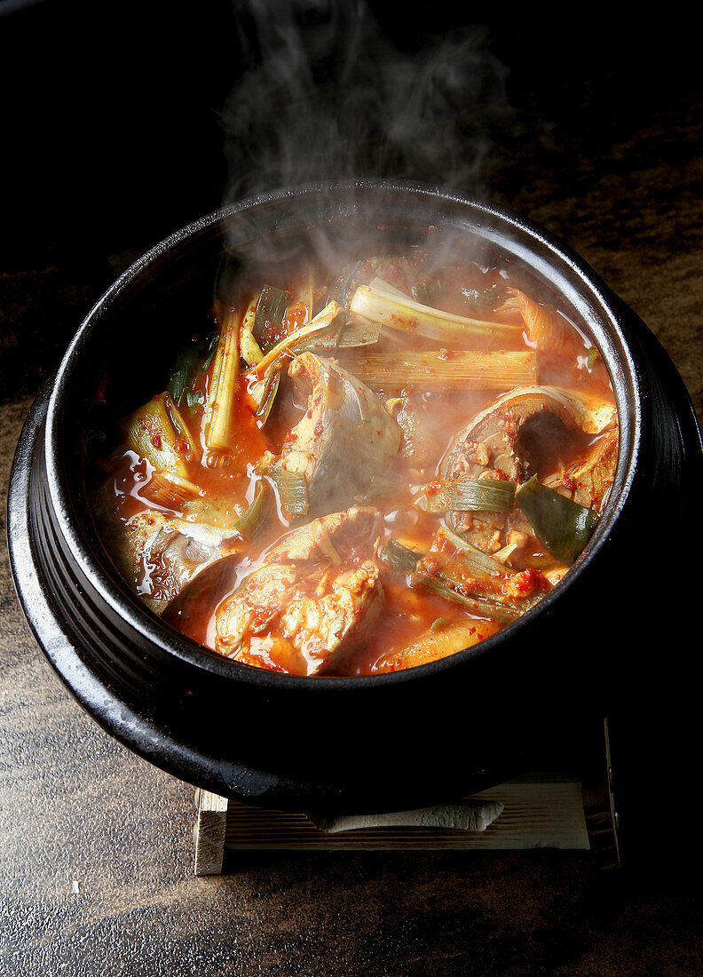 Godeungeo jjigae (Korean spicy mackerel stew)