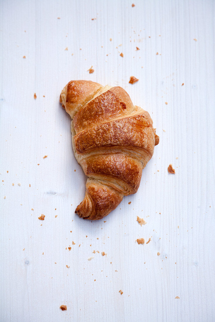 Croissant on White Cloth 