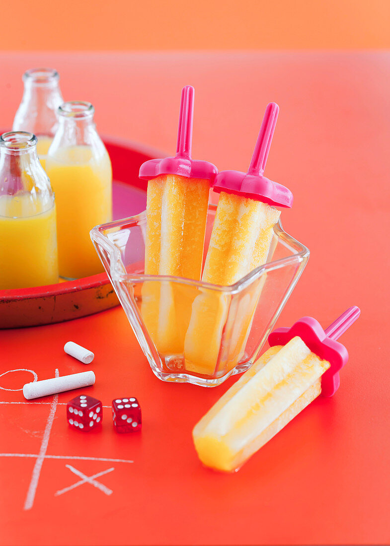 Mango, Pineapple and Orange Ice-Blocks