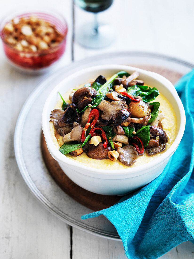 Soft Polenta with Mixed Mushrooms