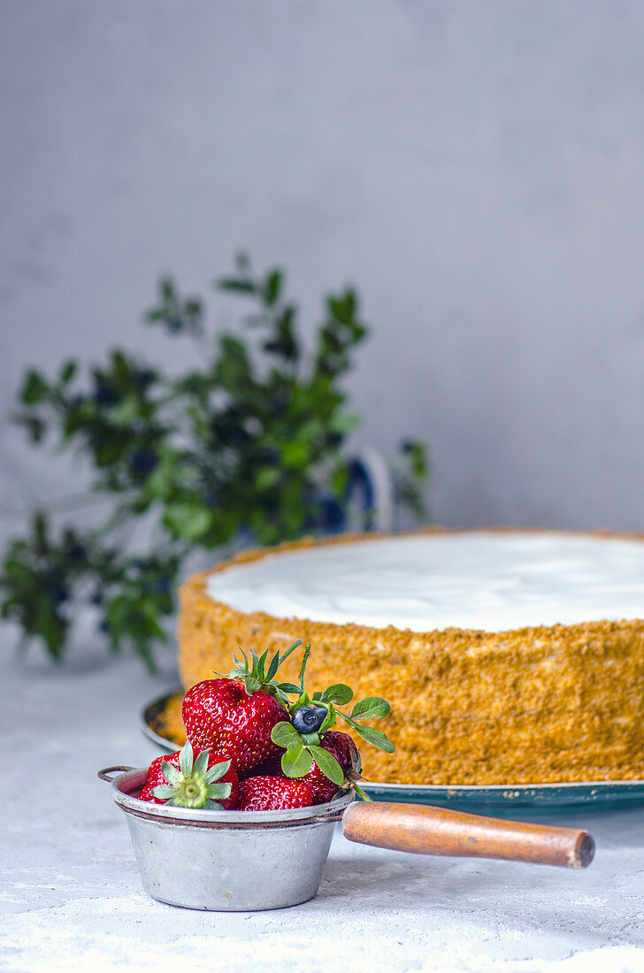 Cheesecake and fresh berries