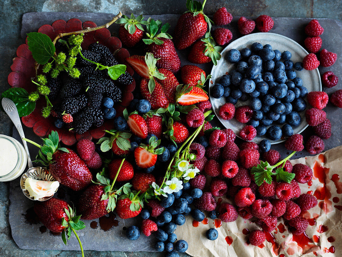 Variety of summer berries