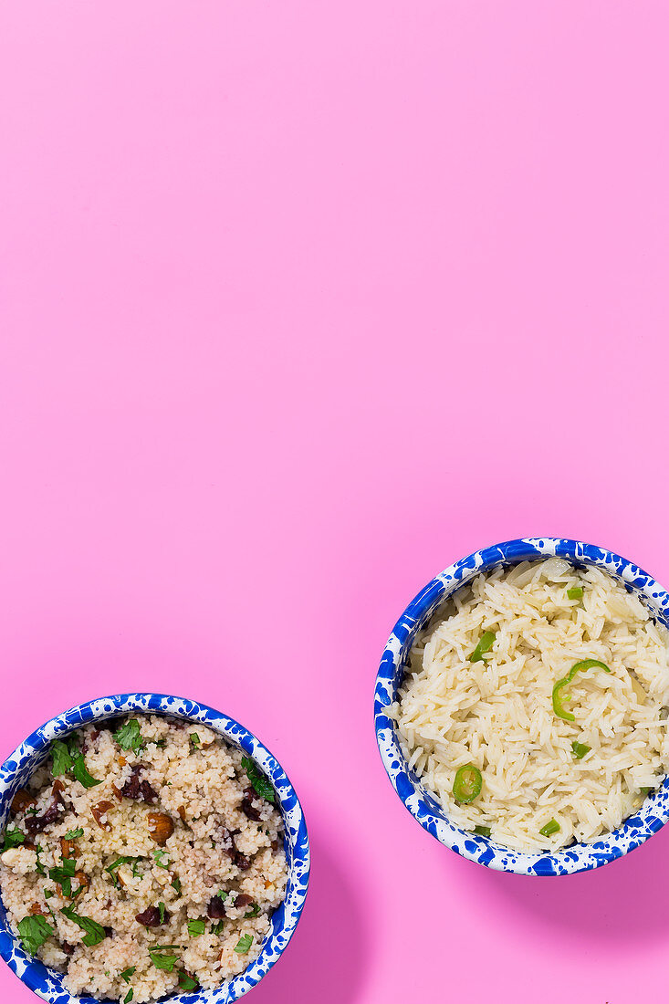 Cranberry couscous and spicy rice