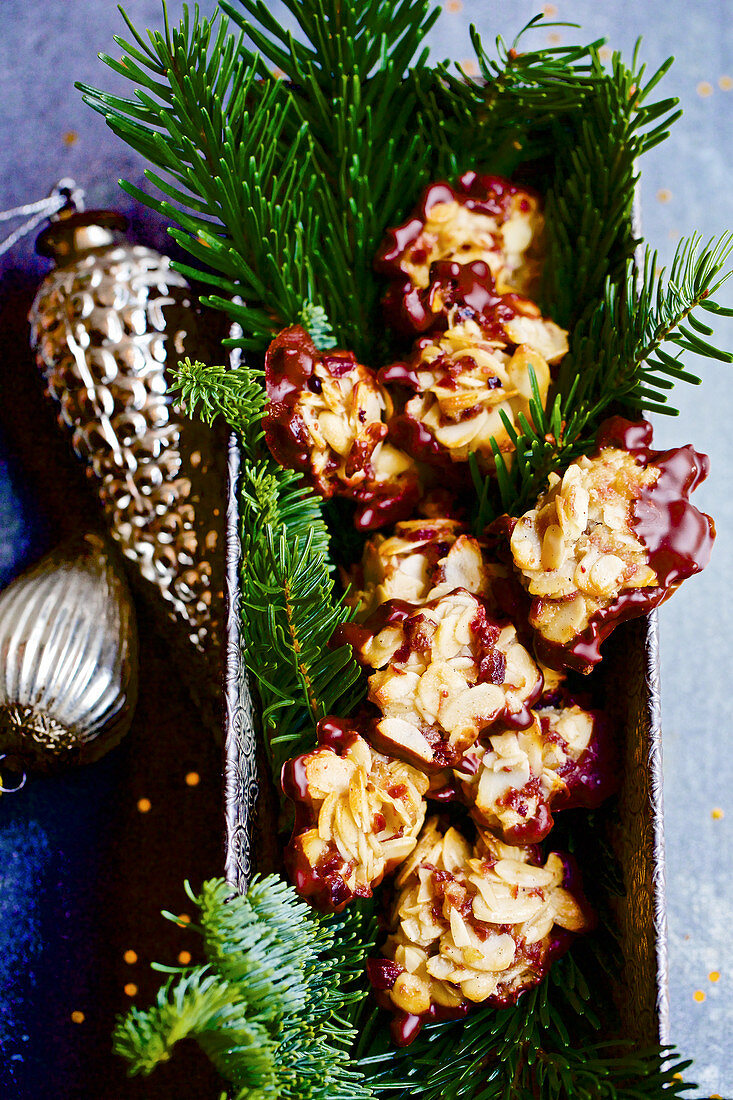 Florentines on pine sprigs