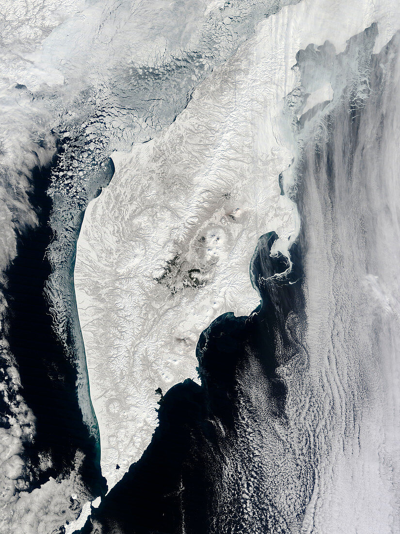 Kamchatka Peninsula, satellite image